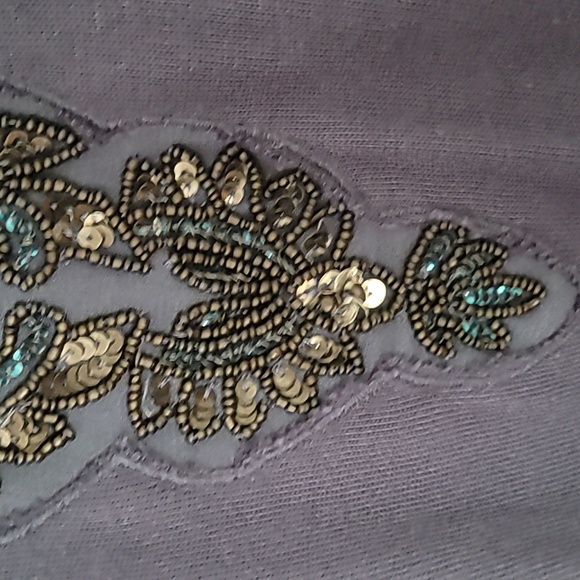 NEW ROMANTICS  Navy dress with embellished sleeves and front of dress. SIZE XS - Picture 6 of 13